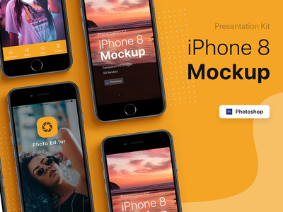 演示套件 - iPhone 展示样机(Presentation Kit - iPhone showcase Mockup)