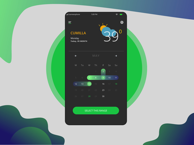 天气日历UI设计(Weather Calendar UI design)