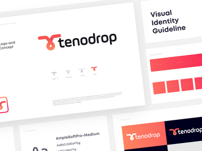 tenodrop 现代字母标志标志设计(tenodrop modern letter mark logo design)