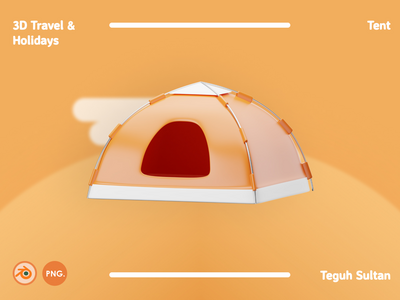 3D 旅行和假期插图包 - 帐篷(3D Travel and Holidays Illustration Pack - Tent)