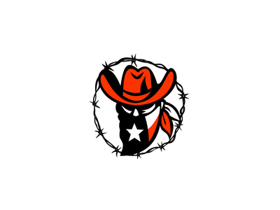 德克萨斯州不法之徒德克萨斯国旗倒钩线图标(Texan Outlaw Texas Flag Barb Wire Icon)