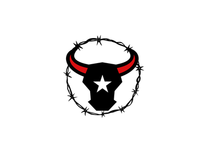 德克萨斯长角牛铁丝网图标(Texas Longhorn Barbed Wire Icon)