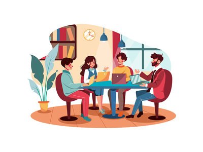 在办公室开会的商务人士(Business people meeting in office)