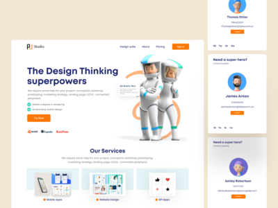 设计思维登陆页面设计(Design Thinking Landing Page Design)