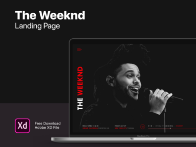 TheWeeknd 登陆页面设计 Adobe XD(TheWeeknd Landing Page Design Adobe XD)