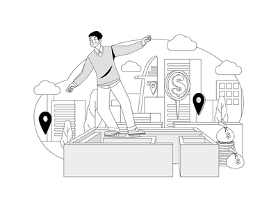 走在难题迷宫的商人(Businessman walking on puzzle maze)