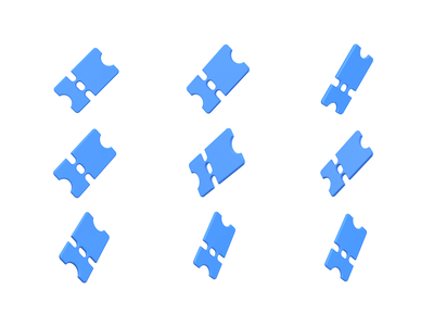 票 3D 图标(Ticket 3D icon)