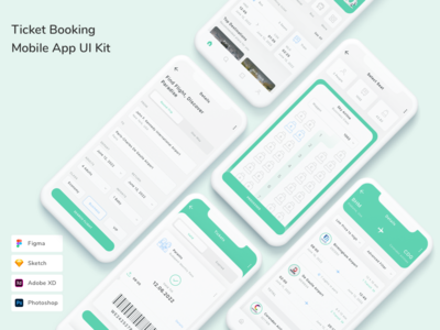 订票移动应用程序 UI 套件(Ticket Booking Mobile App UI Kit)