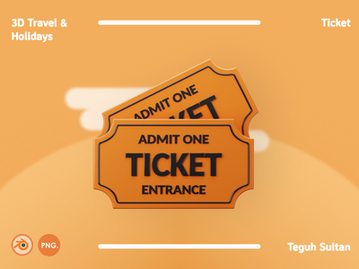 3D 旅行和假期插图包-门票(3D Travel and Holidays Illustration Pack - Ticket)