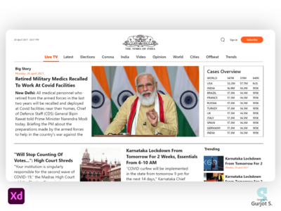 印度时报网页(Times Of India Web Page)
