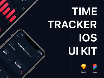 Timetracker iOS UI Kit Dark(Timetracker iOS UI Kit Dark)