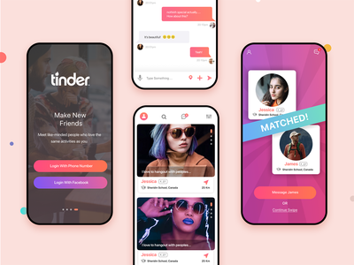 💖 Tinder App 重新设计概念(💖 Tinder App Re-design Concept)