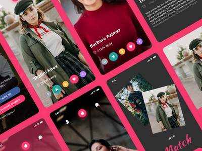 Tinder 重新设计深色 UI(Tinder Redesign Dark UI)
