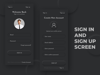 登录和注册屏幕设计(Sign in & sign up screen design)