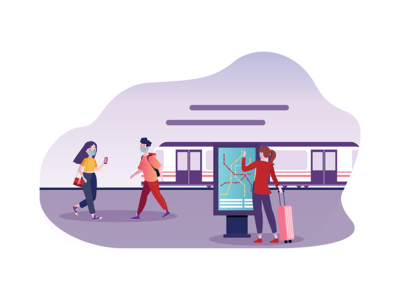 地铁里戴口罩的人(People wearing mask in the subway)