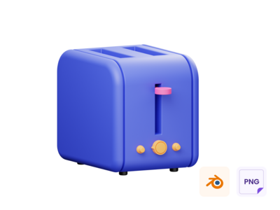 烤面包机 3D 图标(Toaster 3D Icon)