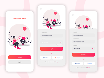 登录和注册移动应用程序屏幕(Sign In And Sign Up Mobile Application Screen)