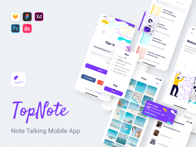 TopNote - Note Talking Mobile App (Light Theme) #1(TopNote - Note Talking Mobile App (Light Theme) #1)