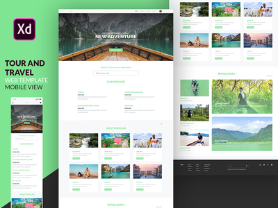 旅游网站模板UI设计(Tour and Travel website template UI design)