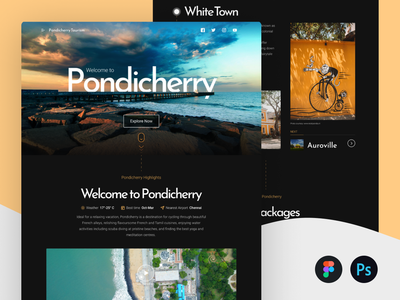 本地治里旅游登陆页面(Pondicherry Tourism Landing page)