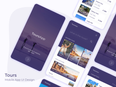 Tours 移动应用程序 UI 设计(Tours Mobile App UI Design)