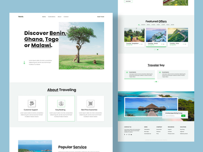 旅游和旅游网站设计。(Tour & Travel Website Design.)