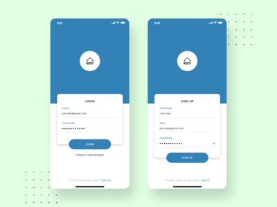 房屋出租应用程序的登录和注册屏幕概念(Sign in and Sign up screens concept for House for rent app)