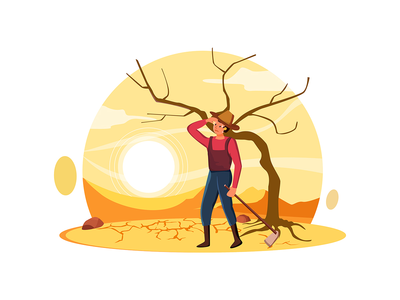 自然灾害插图概念(Natural Disasters Illustration concept)