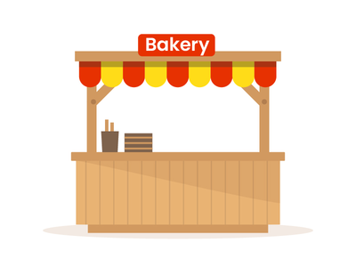 传统木制面包店摊位(Traditional wooden bakery stall)