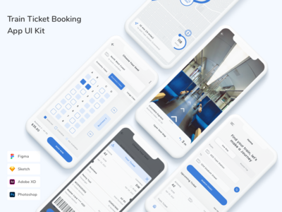 火车票预订应用程序 UI 套件(Train Ticket Booking App UI Kit)