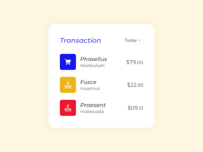 交易卡界面(Transaction Card UI)