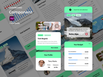 仪表板组件 - 旅行(Dashboard Components - Travel)