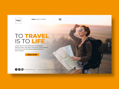 旅行生活-Web 登陆概念(Travel Life - Web Landing concept)