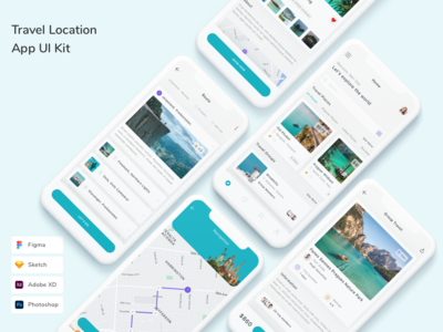 旅游定位应用 UI 套件(Travel Location App UI Kit)
