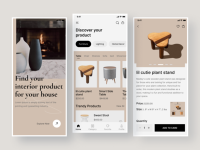 家具移动应用程序设计(Furniture Mobile App Design)
