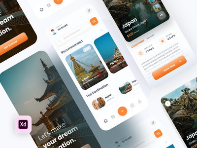 旅游应用程序设计用户界面(Travel App Design UI)