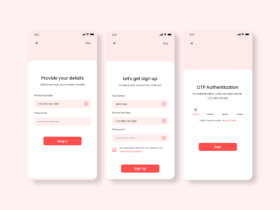 注册登录屏幕 UI 概念(Sign Up Log In Screen UI Concept)