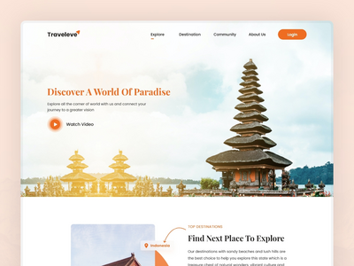 Traveleve - 旅游登陆页面(Traveleve - Travel Landing Page)