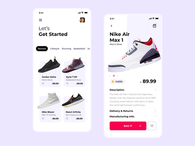 鞋类App UI设计(Shoes App UI Design)