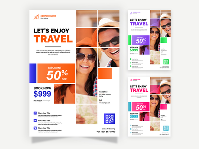 旅行夏季销售传单设计(Travel Summer Sale Flyer Design)