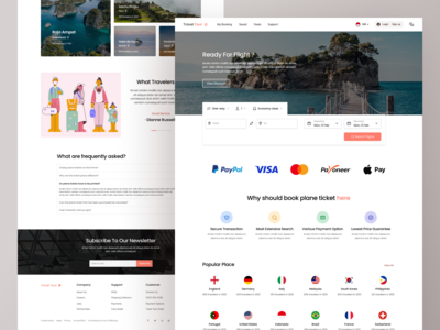 旅游 - 航班预订登陆页面(Travel Tour - Flight Booking Landing Page)