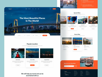 旅游网站和登陆页面模板(Travel Website & Landing Page Template)