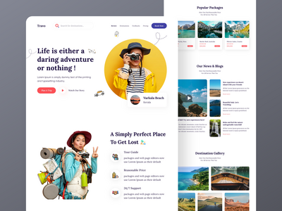Travo - 旅游登陆页面设计(Travo - Travel Landing Page design)