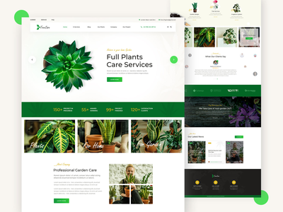 植物护理服务psd模板(Plants care services psd template)