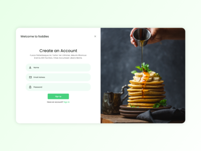 美食网注册页面(sign up page for food web)