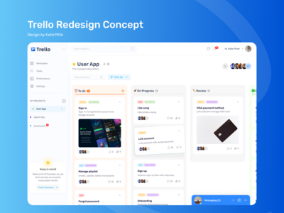 Trello 看板重新设计概念(Trello Kanban Board Redesign Concept)