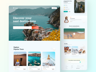 Tevago-旅游和旅行社登陆页面(Tevago-Travel & tourism agency landing pages)