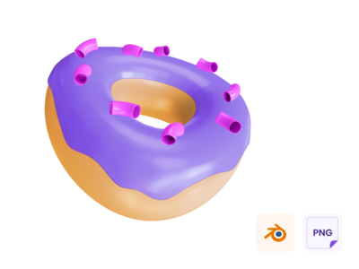 甜甜圈 3D 图标(Donut 3D Icon)