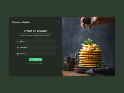 美食网黑暗的注册页面(sign up page for food web dark)