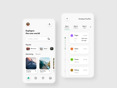 旅行计划应用程序用户界面(Trip Planner App UI)